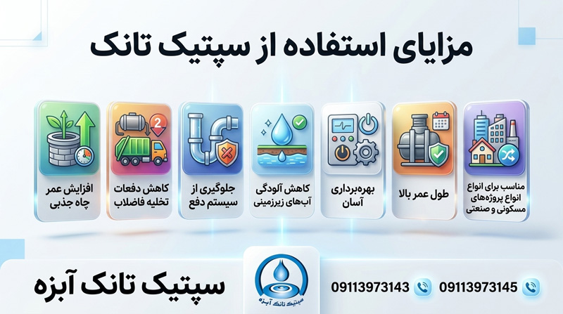 اینفوگرافی مزایای سپتیک تانک